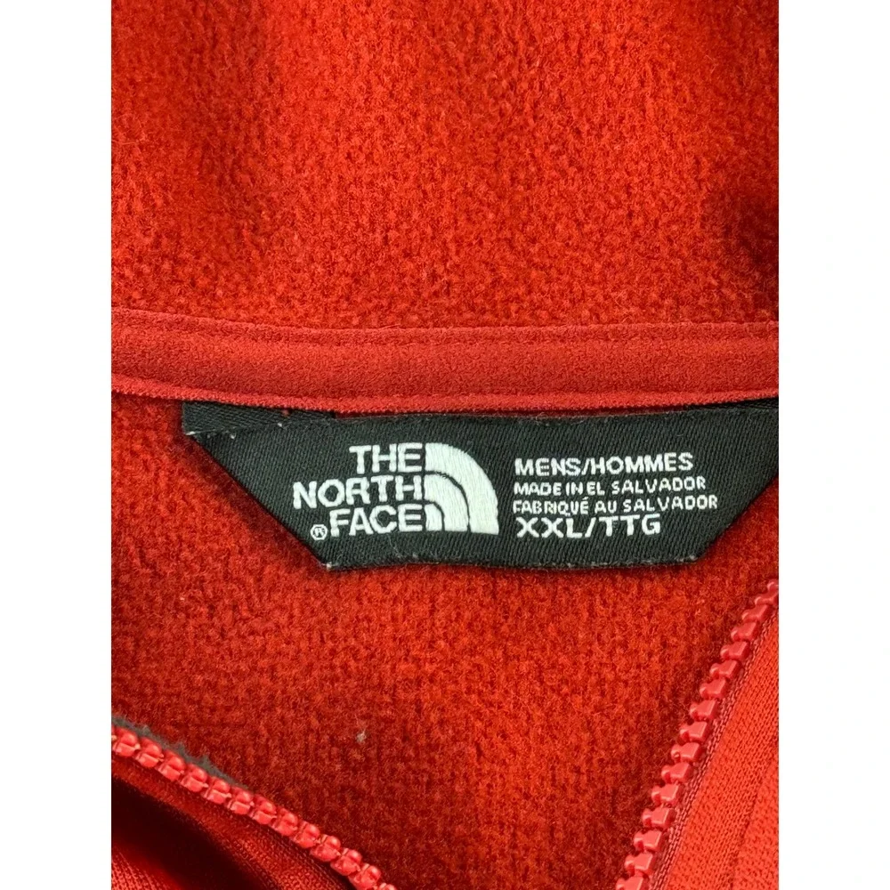 The North Face Mens Red Full Zip Softshell Hoodie‎ Jacket XXL/TTG Fleece Lined